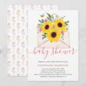 Baby shower Zonnebloem Bloemen Envelop Kaart (Voorkant / Achterkant)