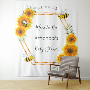 Baby Shower zonnebloemen Moeder bij genderneutraal Wandkleed