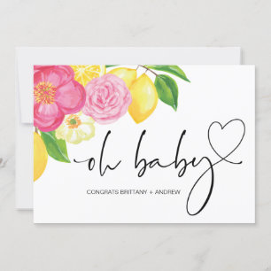 Baby shower Zwangerschap Gefeliciteerd Pink Floral Kaart