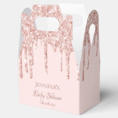 Baby shower zwart roos goud glitter druppelt naam bedankdoosjes (Geopend)