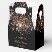 Baby shower zwart roos goudglitter naam bedankt bedankdoosjes (Geopend)