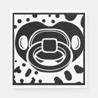 Baby shower - Zwart-wit- Fopspeen Servet