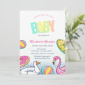 Baby shower zwembad kaart (Staand voorkant)