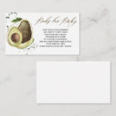 Baby showers Avocado pour carte bébé (Devant / Derrière)