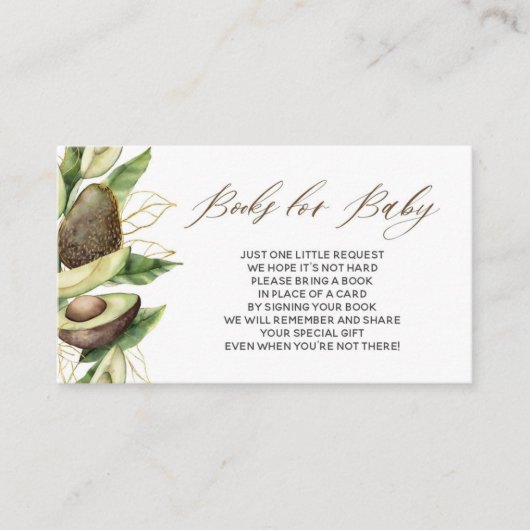 Baby showers Avocado pour carte bébé (Devant)