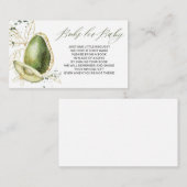 Baby showers Avocado pour carte bébé (Devant / Derrière)
