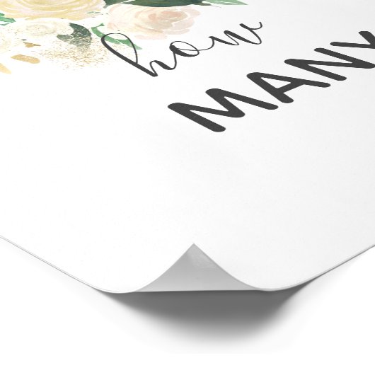 Baby showers bloemen raden hoeveel tekens poster (Hoek)