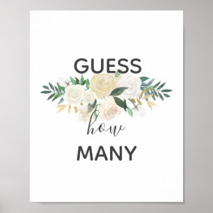 Baby showers bloemen raden hoeveel tekens poster