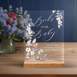 Baby showers boeken voor Baby Wild Berries & Flowe Acryl Bord