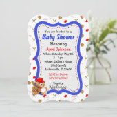Baby showers de baseball Teddy Bear Invitations (Debout devant)