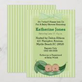 Baby showers de jumeaux afro-américains Invitation (Devant / Derrière)