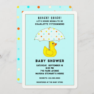 Baby showers eend met paraplu kaart