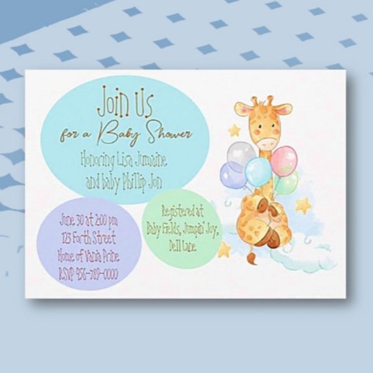 Baby showers Giraffe plat Kaart