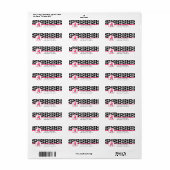 Baby showers label - Houndstooth & Hot Pink (Full Sheet)