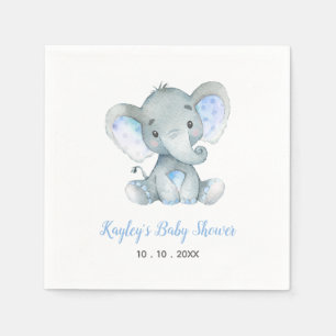 Baby showers servet (Blauwe Olifant voor Jongens)