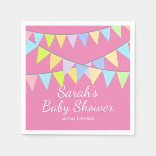 Baby showers servetten met aangepaste naam (Voorkant)