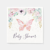 Baby showers servetten voor pasteelfloren en vlind (Voorkant)