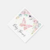 Baby showers servetten voor pasteelfloren en vlind (Hoek)