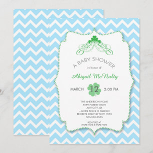 Baby showers  St Patrick's Day Boy Invitations