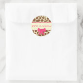 Baby showers Sticker - Giraffe Print en Roze (Tas)