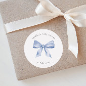 Baby showers Sticker Sjabloon met blauwe boog