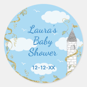 baby showers stickers "Glittery Castle 1/2" of 3"