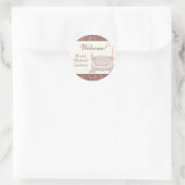 Baby showers Stickers - Roze Bruin Damask Cradle (Tas)