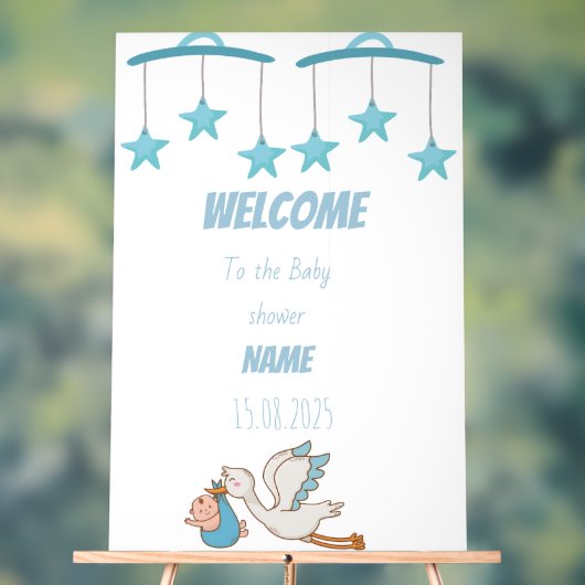 Baby showers teken acryl bord (Neutraal)