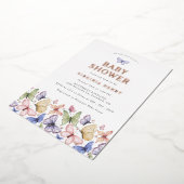 Baby showers vlinder folie uitnodiging (Gedraaid)