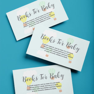 Baby showers voor warme luchtballonnen voor Baby Informatiekaartje
