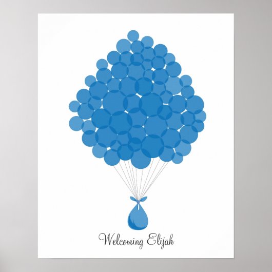 Baby Signature Balloons - Blue Poster (Voorkant)