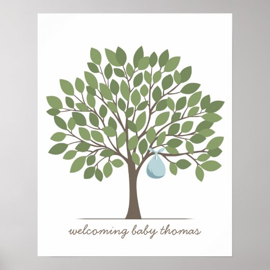 Baby Signature Boom - Groot - Blauw Poster (Voorkant)