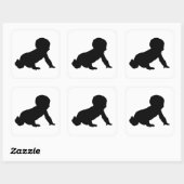 Baby Silhouette Vierkante Sticker (Vel)