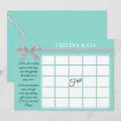 BABY Silver Bling & Glam Party Bingo Carte de jeu (Devant / Derrière)