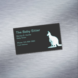 Baby Sitter Kangaroo Theme Magnetisch Visitekaartje