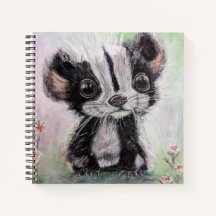 Baby Skunk Custom 8.5" x 8.5" spiraal Notitieboek