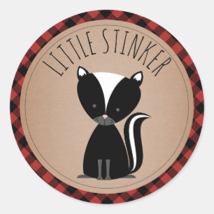 Baby Skunk Pset Baby shower Ronde Sticker