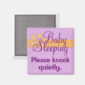 Baby Slapen voordeurbord Magneet (Voorkant / Achterkant)