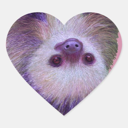 Baby Sloth Hart Sticker (Voorkant)