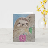 baby sloth kaart (Gele Bloem)