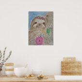 baby sloth poster (Keuken)