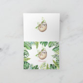 Baby Sloth Tropical Baby shower floral Merci (Intérieur)