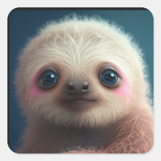 Baby Sloth Vierkante Sticker