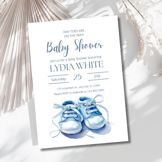 Baby Sneakers Baby shower Uitnodiging, Baby Boy