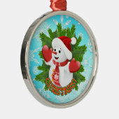 Baby Snowman avec ornement de flocons de neige en  (Droite)