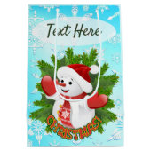 Baby Snowman met Crystal Snowflakes Ornament Medium Cadeauzakje (Achterkant)