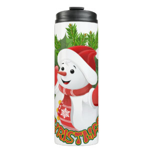 Baby Snowman met Crystal Snowflakes Ornament Thermosbeker
