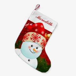 Baby Snowman met Red Santa Hat Kleine Kerstsok