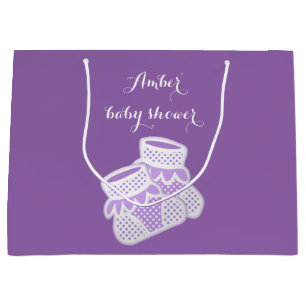 baby sokken - paars large cadeautasje