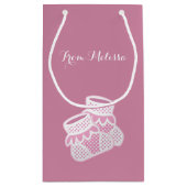 baby sokken - roze klein cadeauzakje (Achterkant)